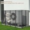 Black Metal Outdoor Privacy Screen – 12-Panel Adjustable Garden Fence with 6 Stakes, Weather-Resistant Patio Divider for Yard, AC Units, and Pool Areas